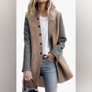 Elegant Tan and Gray Women's Blazer